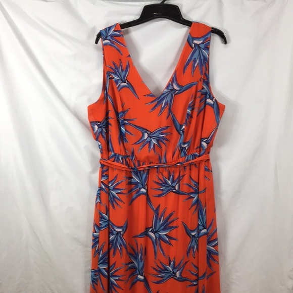 Luxology Dresses & Skirts - Luxology Coral Blue Tropical Floral Sleeveless Maxi Dress Size 18 NEW With Tags